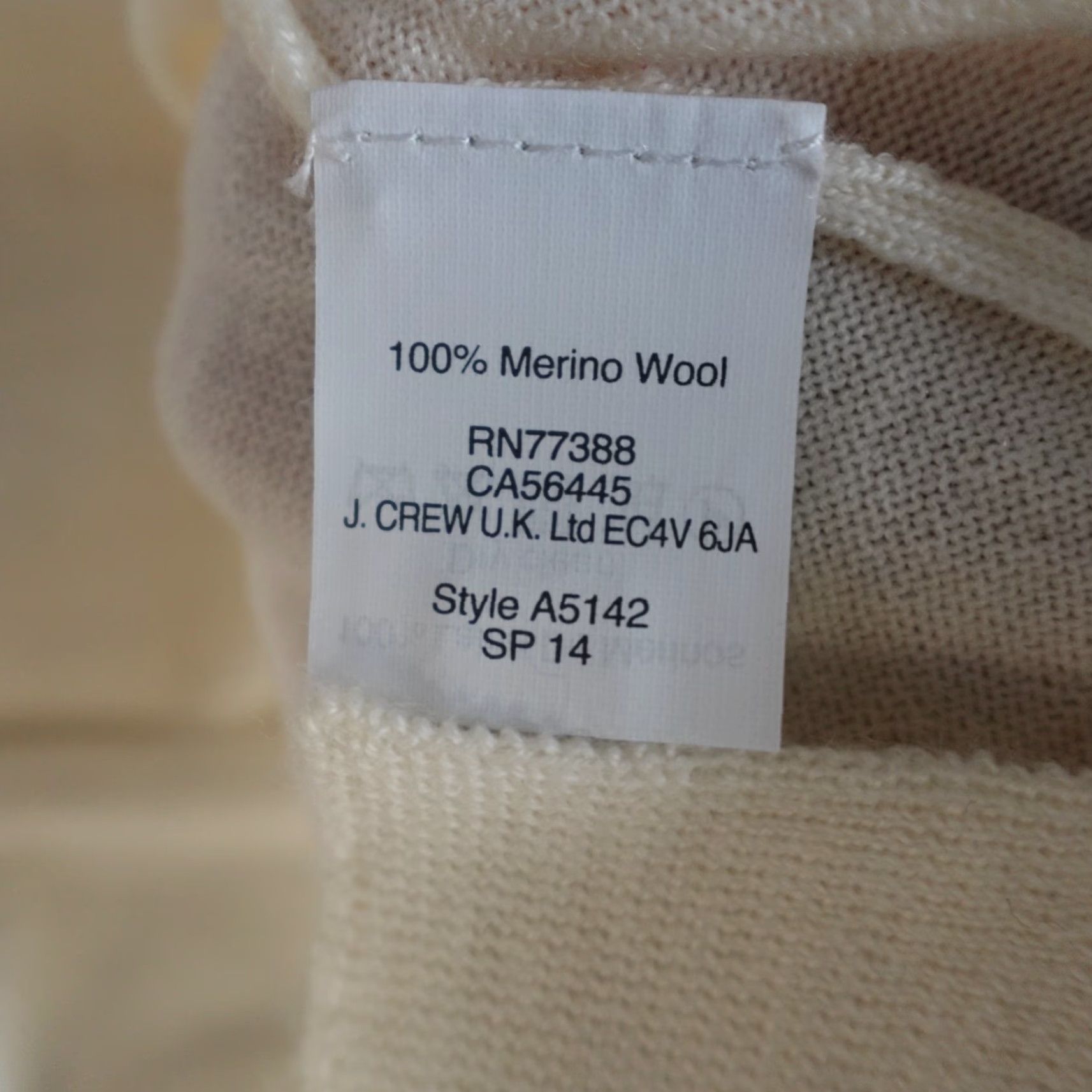 J.Crew J.Crew Sweater Women Small Ivory Beige 100% Merino Pullover Crew Neck Long Sleeve Solid Vintage No Size S / US 4 / IT 40 - 5 Thumbnail