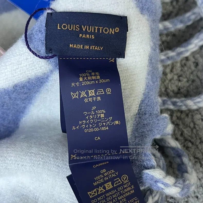 Louis Vuitton Louis Vuitton Blue jacquard knit wool scarf Size ONE SIZE - 4 Thumbnail