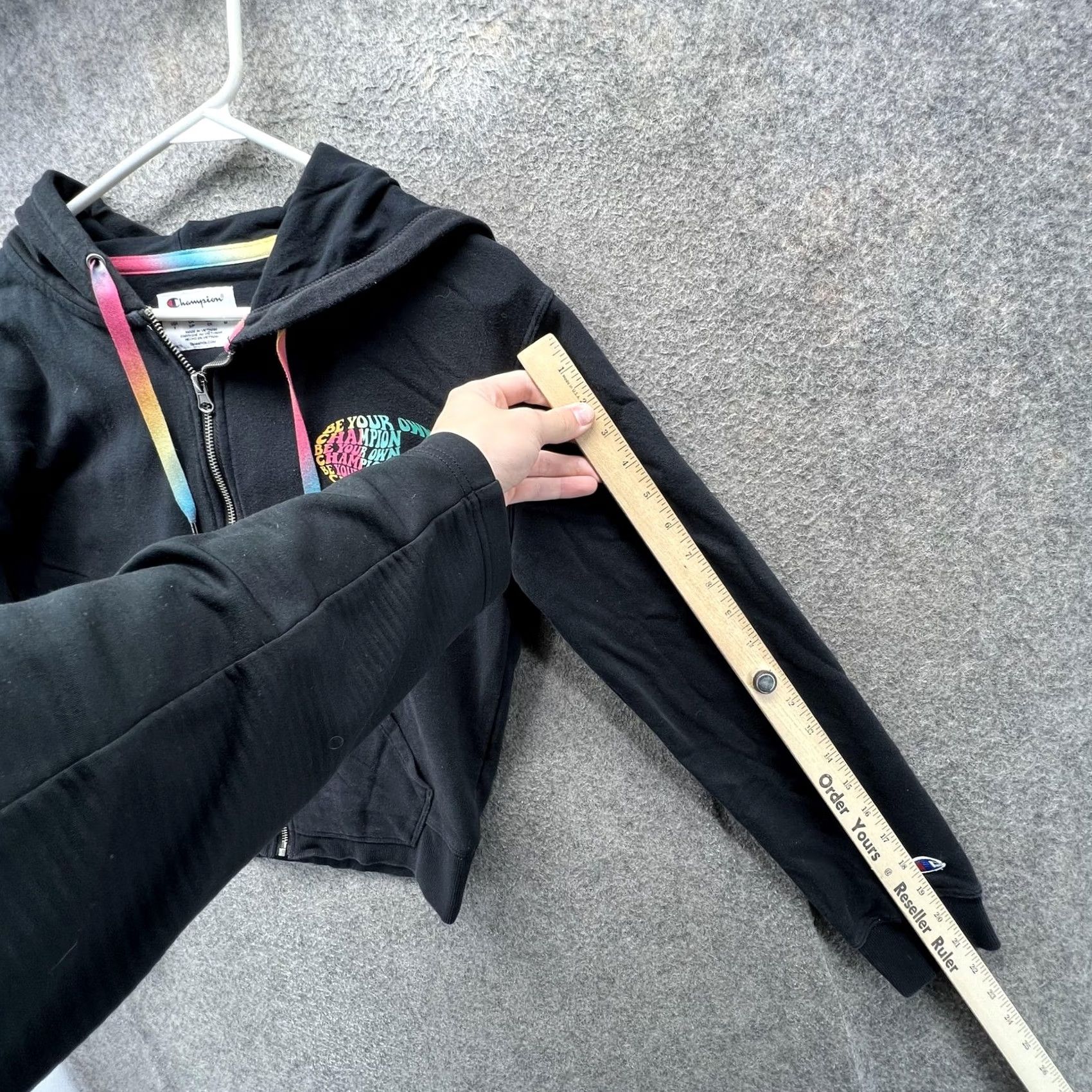 Champion Champion Hoodie Womens Small Black Full Zip Fleece Be Your Own Champion Size S / US 4 / IT 40 - 6 Thumbnail