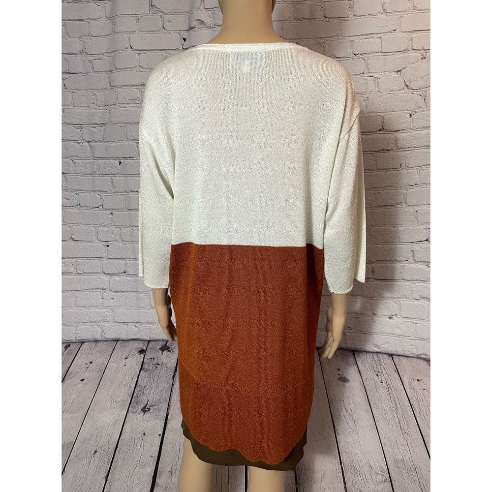 Other New Roni Biz Cotton Blend 3/4 Sleeve White Brown Cardigan S Size M / US 6-8 / IT 42-44 - 5 Thumbnail