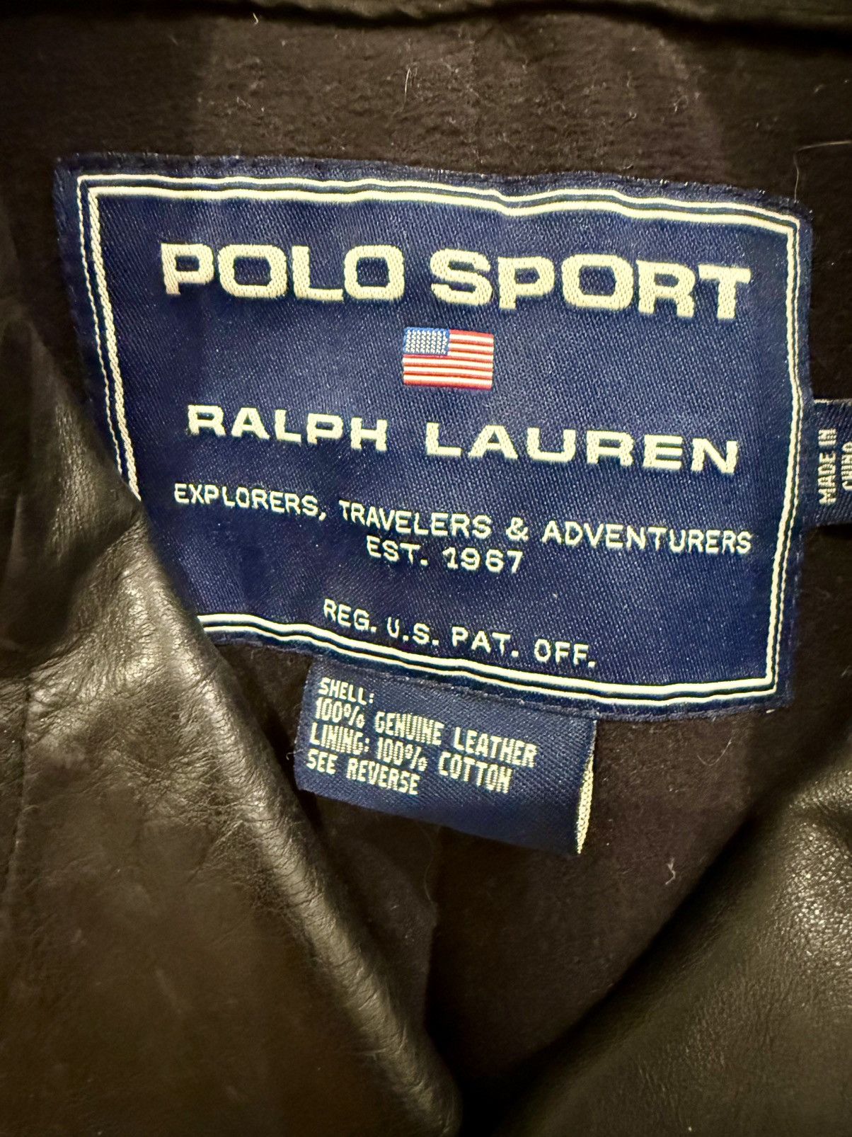 Ralph Lauren Sport “Polo Sport” Leather Peacoat – Vintage c. 1999. Perfect. Size US M / EU 48-50 / 2 - 7 Thumbnail