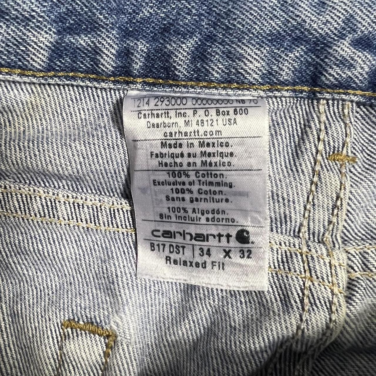 Carhartt × Vintage Carhartt Carpenter Workwear Jeans Vintage Faded Light Blue Size US 34 / EU 50 - 2 Thumbnail