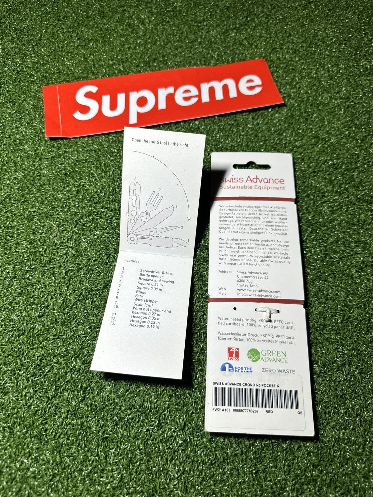 Supreme Supreme Swiss Pocket Knife Crono N5 Red Size ONE SIZE - 6 Thumbnail