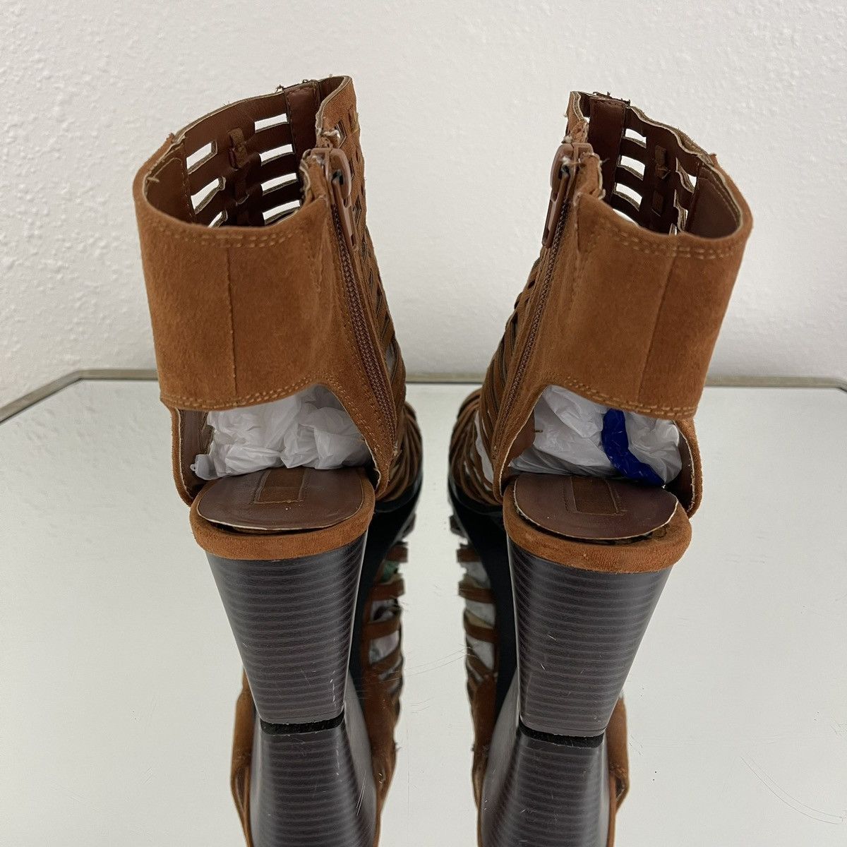 Forever 21 FOREVER 21 Light Brown Gladiator Ankle Sandal Block Heels Size US 7 / IT 37 - 7 Thumbnail