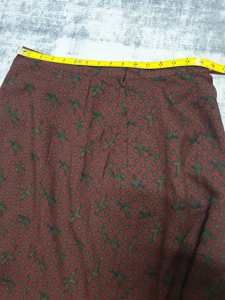 Burberry Vintage Burberry Liberty burgendy Skirt Size 31" - 7 Thumbnail