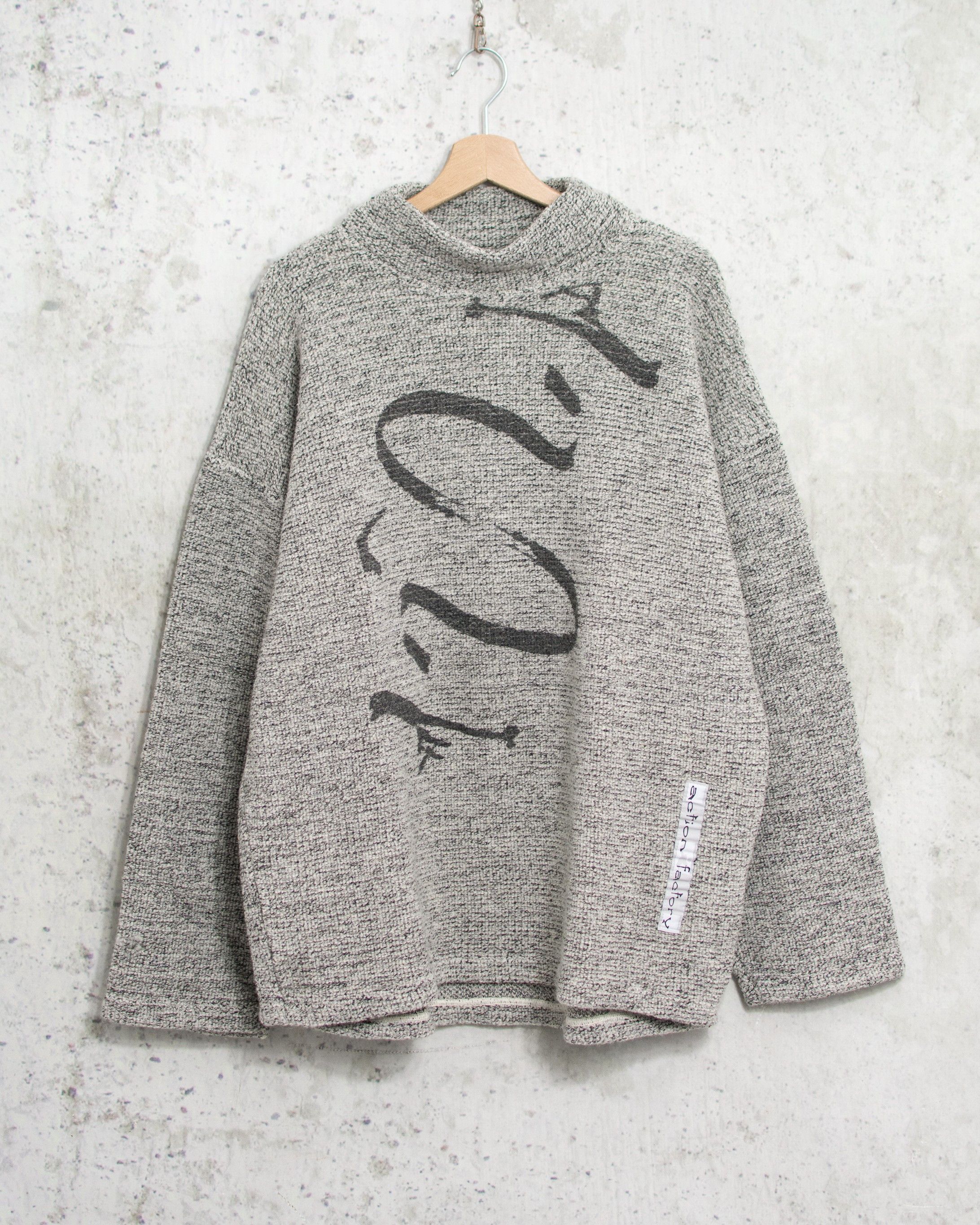 Vintage Vintage 90's Chunky Wool Sweater Mockneck Oversized Men Size US XL / EU 56 / 4 - 3 Thumbnail