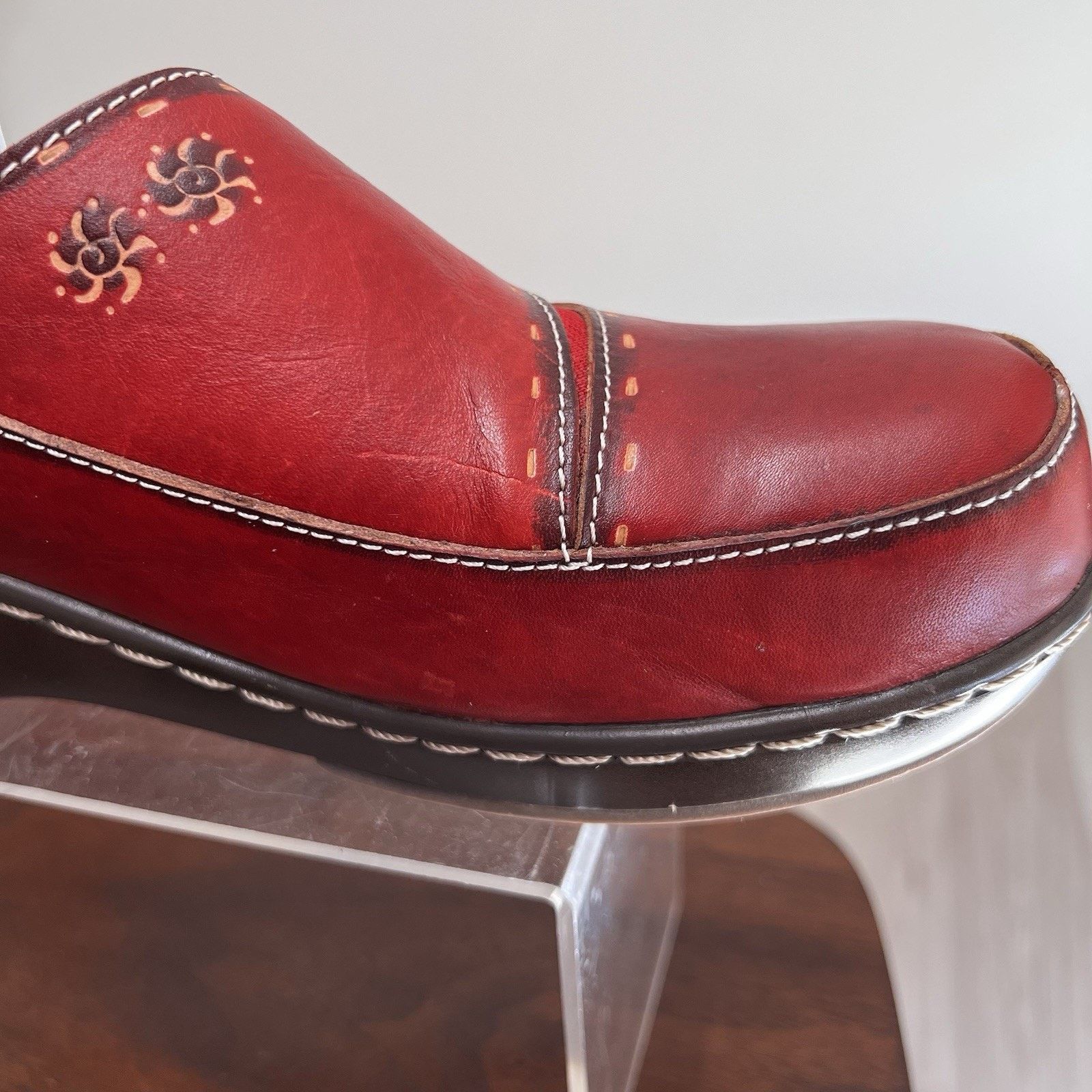 Other L'Artiste by Spring Step Mule Womens Red Leather Clog 11.5 Size US 11.5 / IT 41.5 - 8 Thumbnail