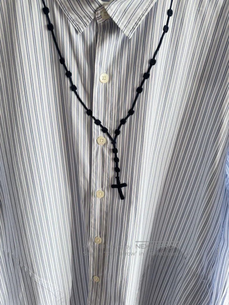 Neighborhood Neighborhood Cross Embroidered Striped Shirt Size US L / EU 52-54 / 3 - 3 Thumbnail