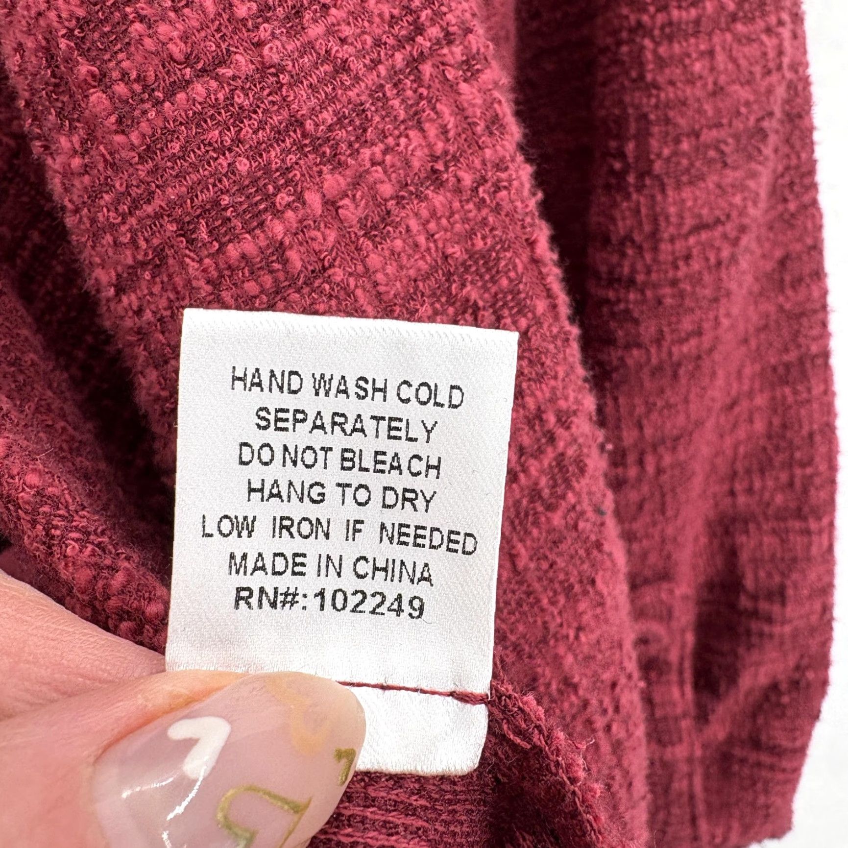 Vintage Skies Are Blue Cardigan Sweater Womens Red 2X Open Front Knit 3/4 Sleeve Plus Size XXL / US 16-18 / IT 52-54 - 6 Thumbnail