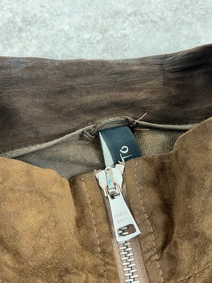 Giorgio Brato 2000s Giorgio Brato Brown Suede Leather Zip-up Jacket Size US M / EU 48-50 / 2 - 6 Thumbnail