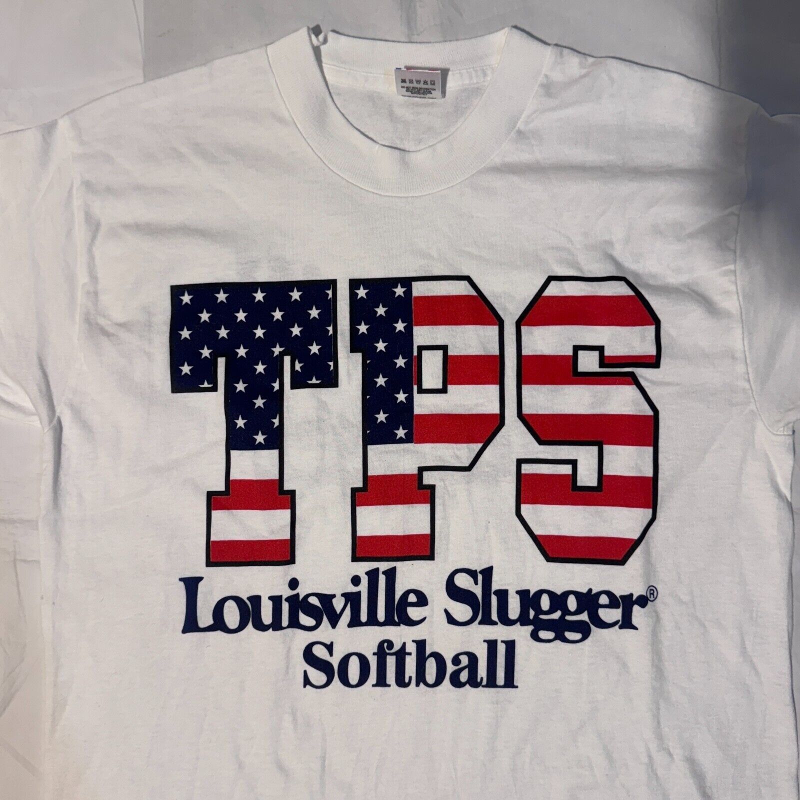 Fruit Of The Loom Vintage 90s Louisville Slugger TPS Softball White Single Sti Size US M / EU 48-50 / 2 - 2 Thumbnail