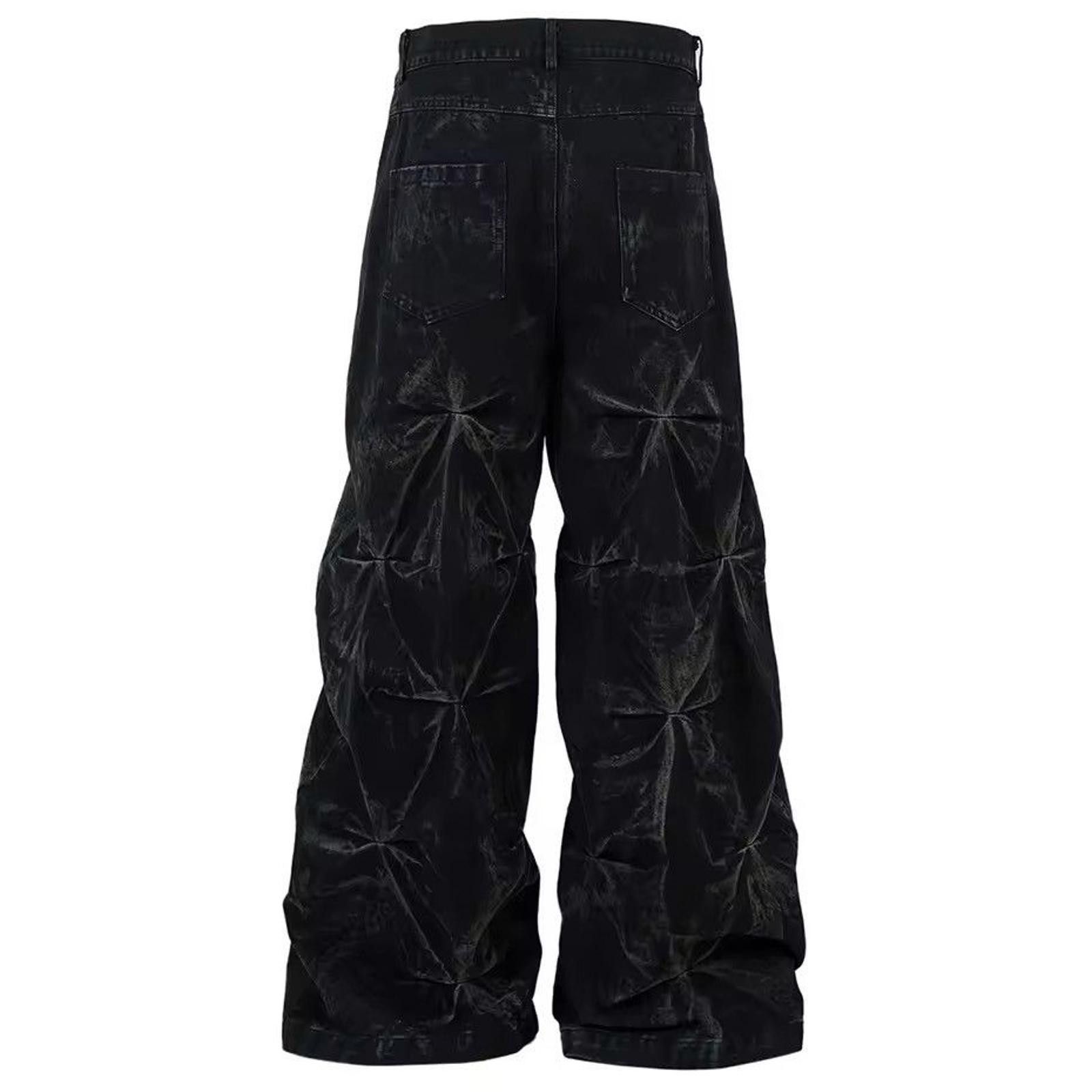 Vintage Avant-Garde Black Patterned Wide-Leg Pants Size US 30 / EU 46 - 4 Thumbnail