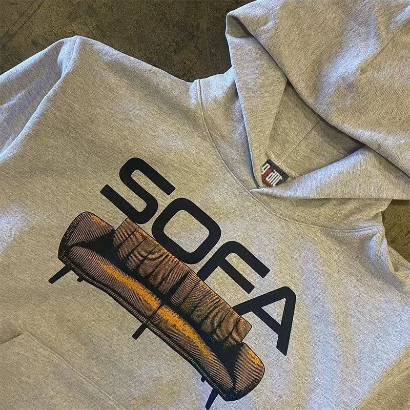 Japanese Brand × Vintage Gray casual retro sofa pattern versatile hoodie Size US L / EU 52-54 / 3 - 2 Thumbnail