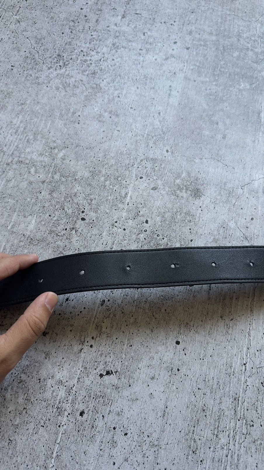 Gucci Vintage Gucci Double G Black Leather Belt Size ONE SIZE - 7 Thumbnail
