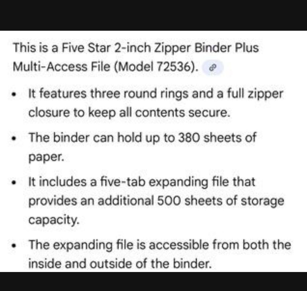 Other Five Star Zipper Binder Plus Size ONE SIZE - 3 Thumbnail