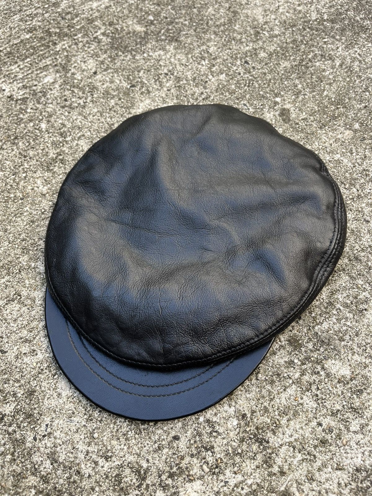 Leather Black Leather Authority Hat Size ONE SIZE - 4 Thumbnail