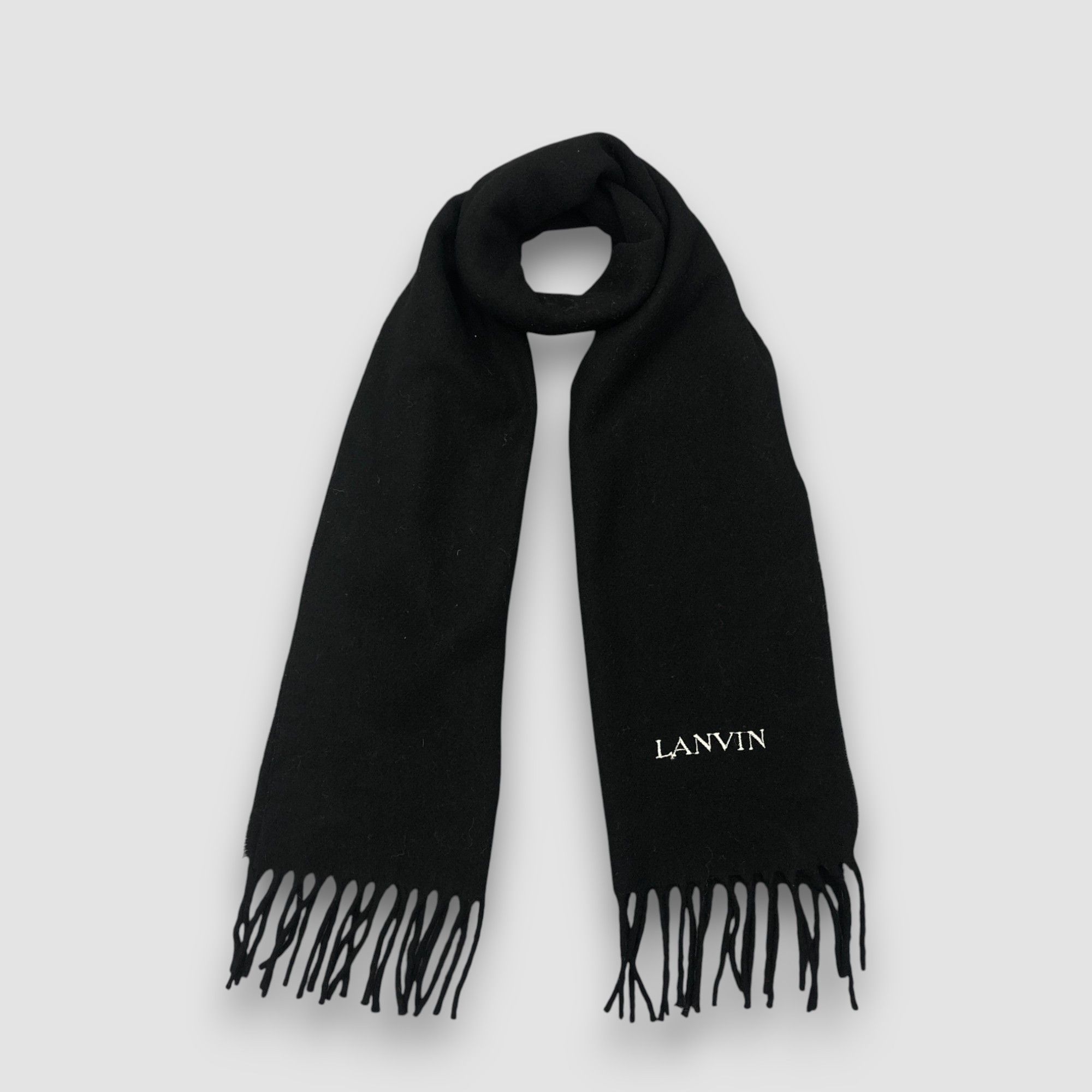 Lanvin Vintage Lanvin Scarf Muffler Wool Fringe Winter Scarves Size ONE SIZE - 1 Thumbnail