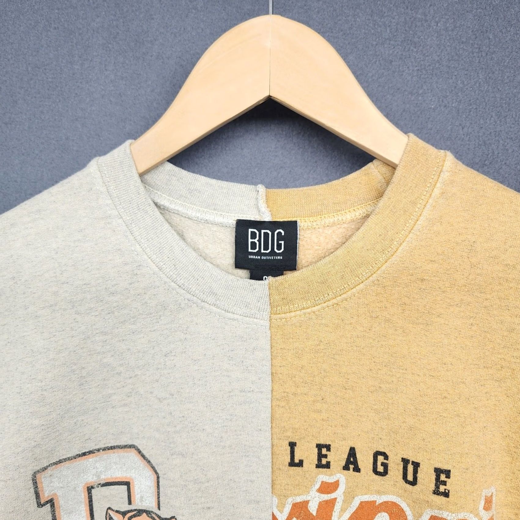 Bdg BDG Urban Outfitters Duo Crewneck League Sweatshirt Small Spliced Alligators Womens Pullover Crew Neck Long Sleeve Yellow - Size S / US 4 / IT 40 - 6 Thumbnail