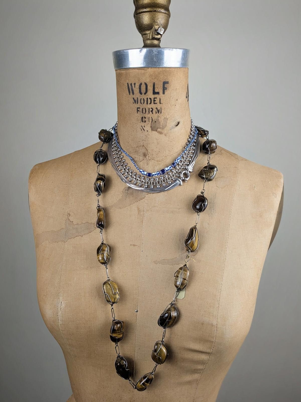 Other 1970's tigers eye sterling silver long necklace Size ONE SIZE - 1 Thumbnail