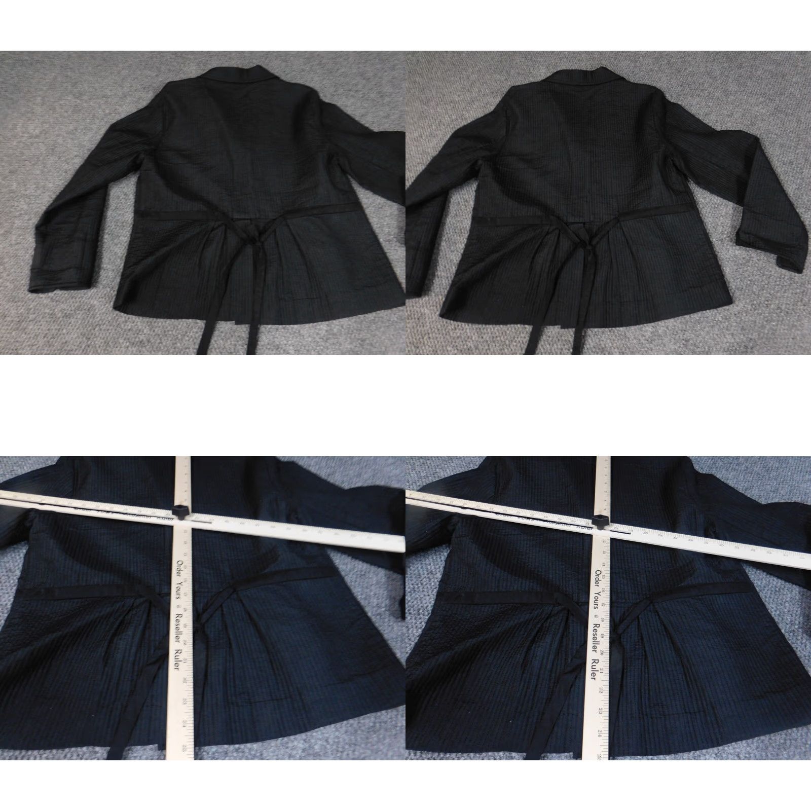 Coldwater Creek Coldwater Creek Womens Jacket Blazer 14P Petites Black Silk Lining Long Sleeve Collared Denim Cotton Solid Peanuts Theme Vintage No Size XL / US 12-14 / IT 48-50 - 8 Thumbnail