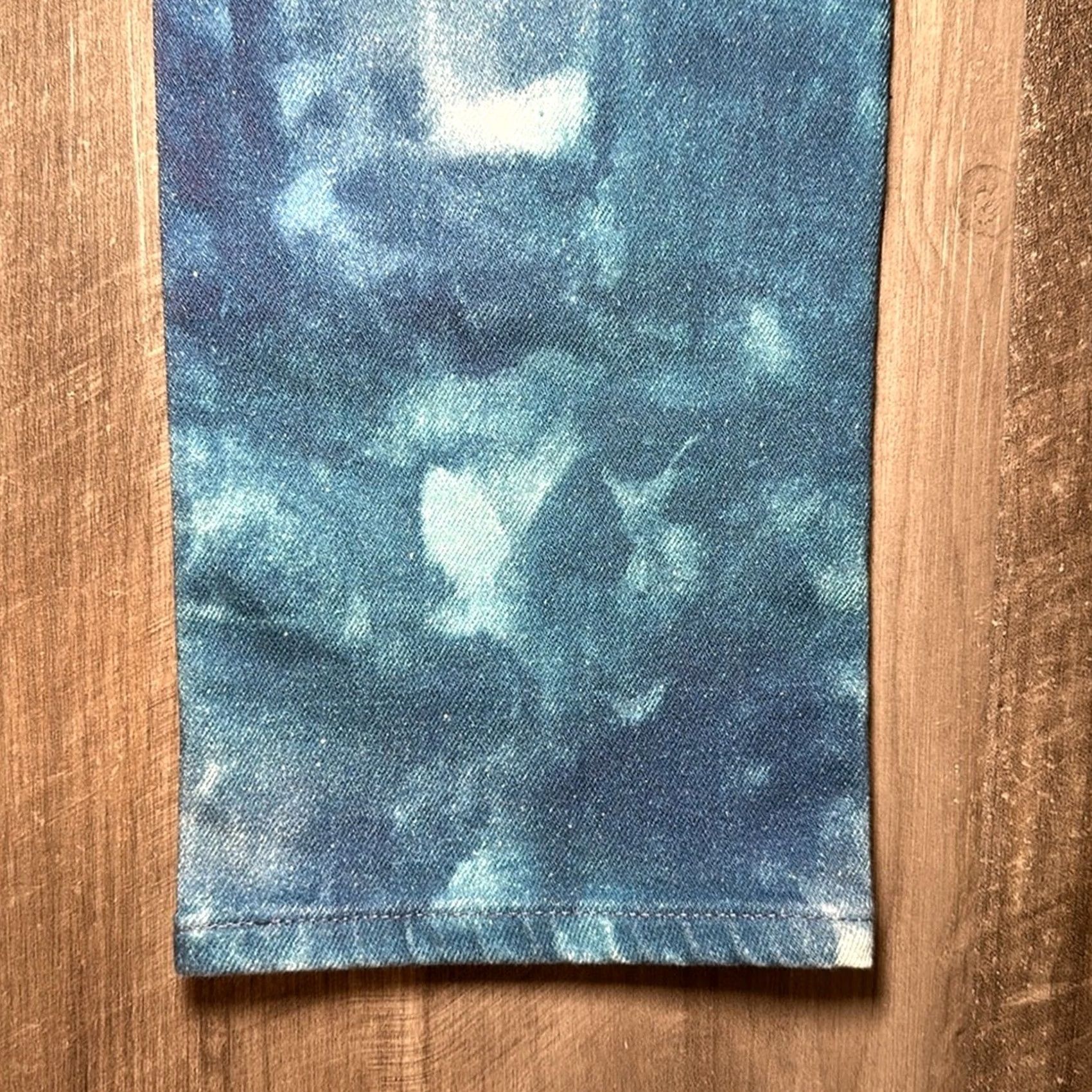 Vintage AG Adriano Goldschmied The Mari High Rise Straight Tie Dye Denim Jeans - 25R Women Jeans Blue 25 Regular Straight 28.5 Inseam Womens Size 42" / US 20 - 3 Thumbnail