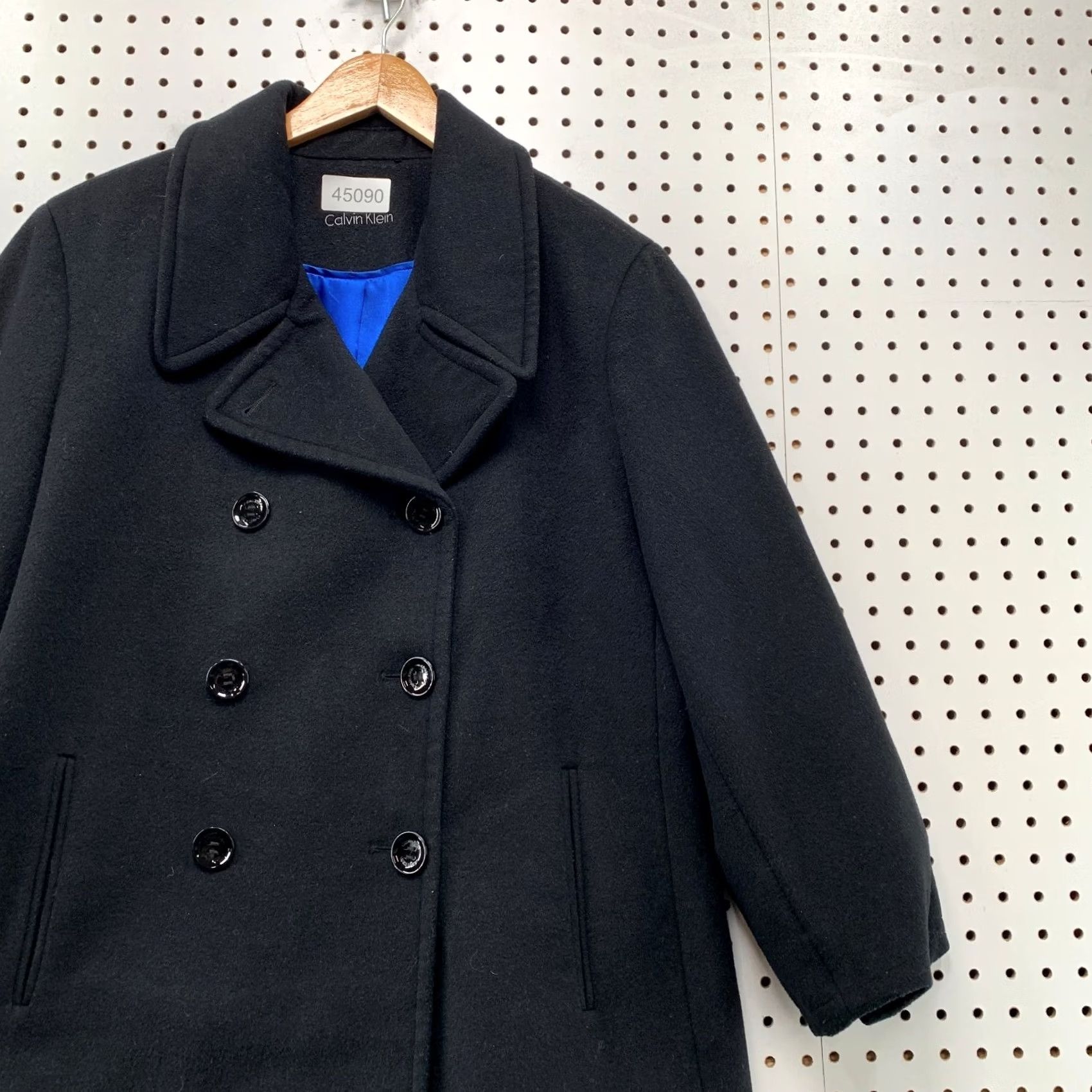 Calvin Klein Calvin Klein Wool Cashmere Coat Womens XL Black Double Breasted Peacoat Coat Size XL / US 12-14 / IT 48-50 - 3 Thumbnail