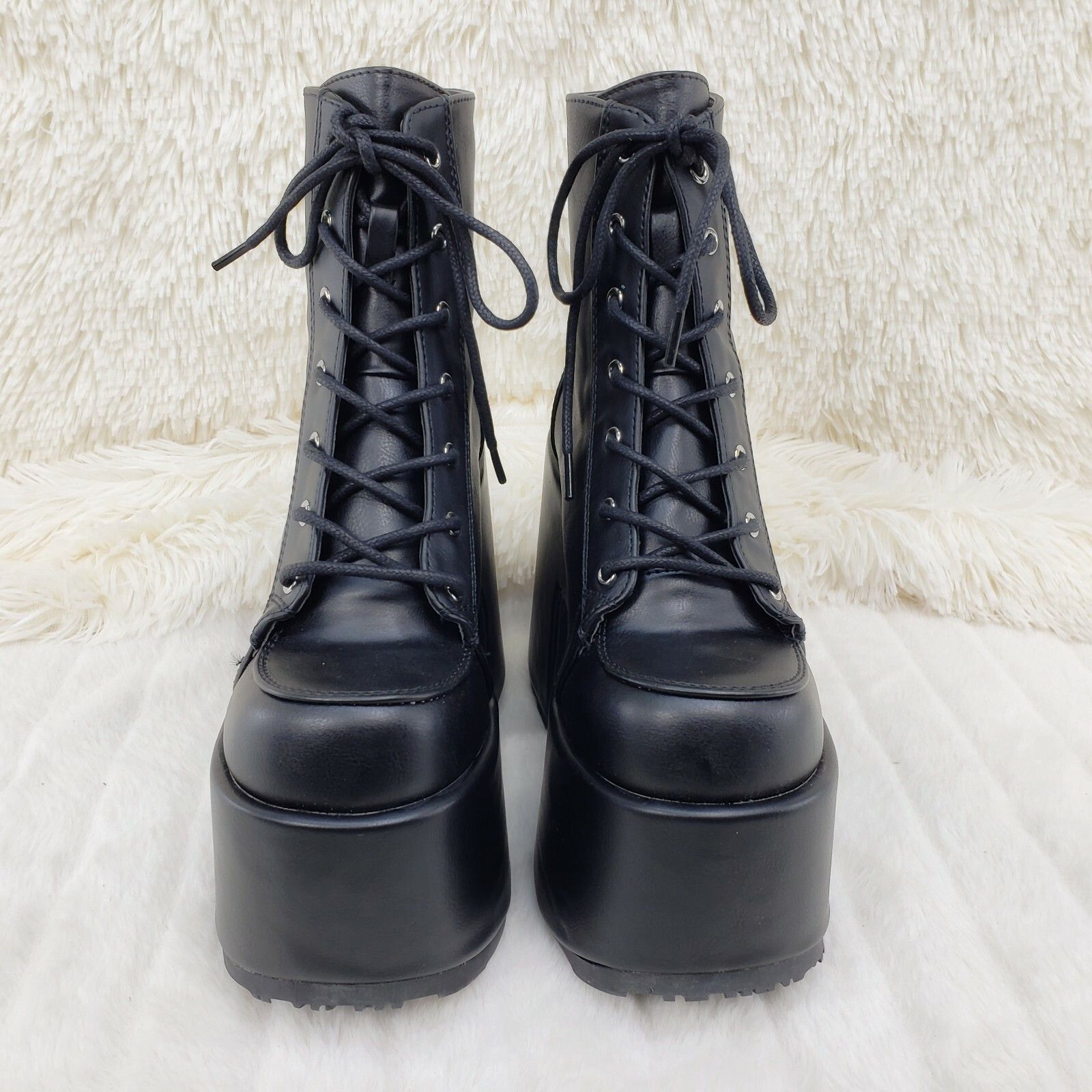 Other DEMONIA Camel 203 Stacked Matte Platform Goth Punk Ankle Boo Size US 8 / IT 38 - 6 Thumbnail