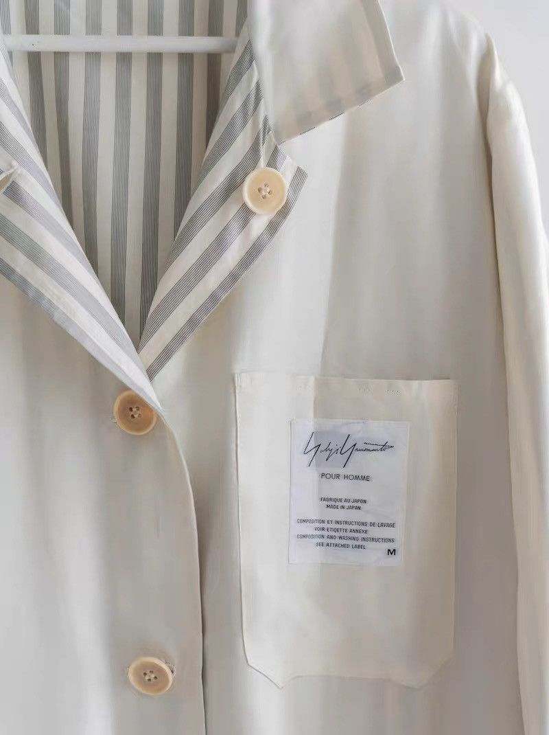 Yohji Yamamoto Yohji Yamamoto 98SS Striped Reversible Silk Jacket Size US M / EU 48-50 / 2 - 7 Thumbnail
