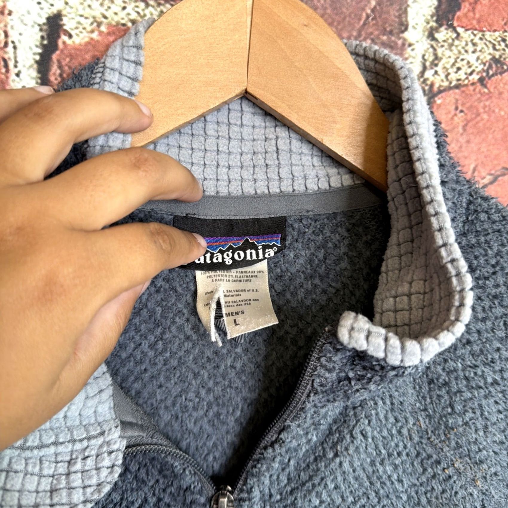 Patagonia Patagonia M's R2 Jacket L Blue/Grey - Fleece Jacket, Regular, Polyester, Men, Jacket, - Gray Size US L / EU 52-54 / 3 - 3 Thumbnail