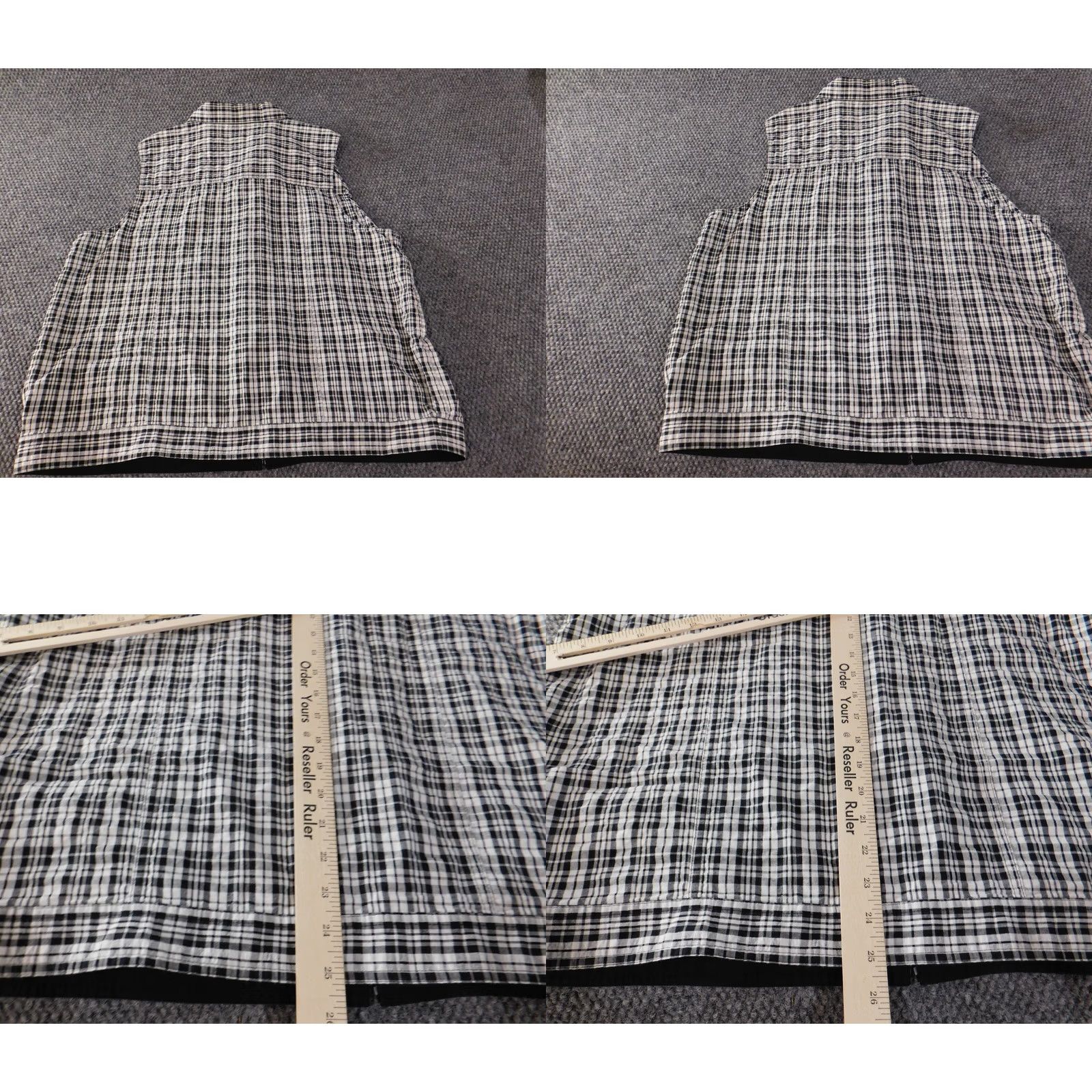 Vintage CJ Banks Blouse Shirt Women 1X Plaid Cotton Zip Round Neck Sleeveless Tunic Gray Plus Size Classic Style Size XL / US 12-14 / IT 48-50 - 8 Thumbnail