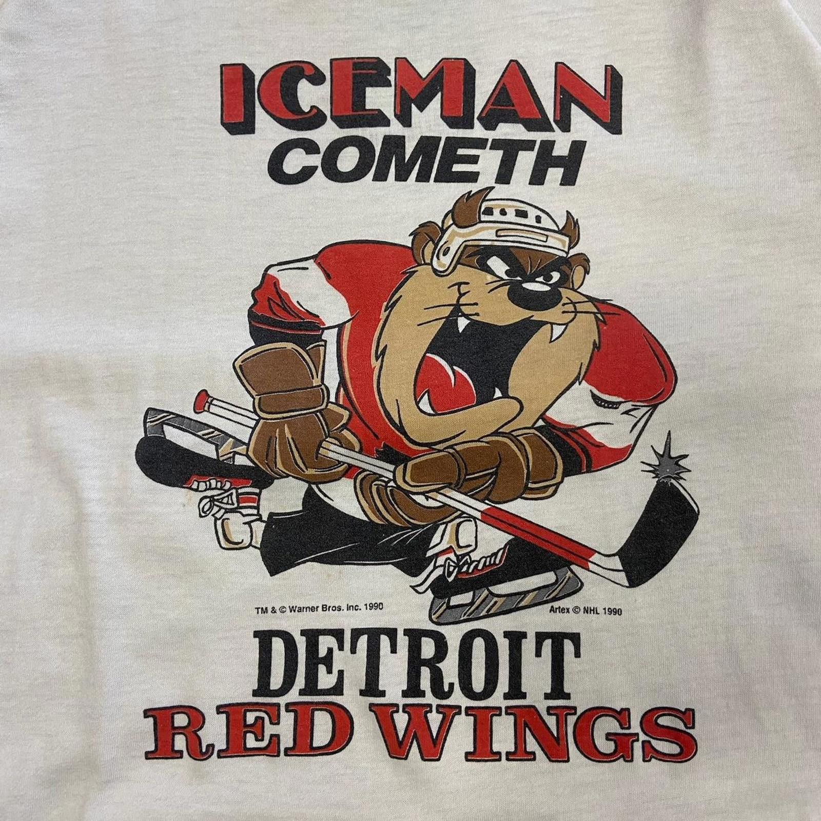 Vintage 1990 Taz Detroit Redwings Tee Size US M / EU 48-50 / 2 - 2 Thumbnail