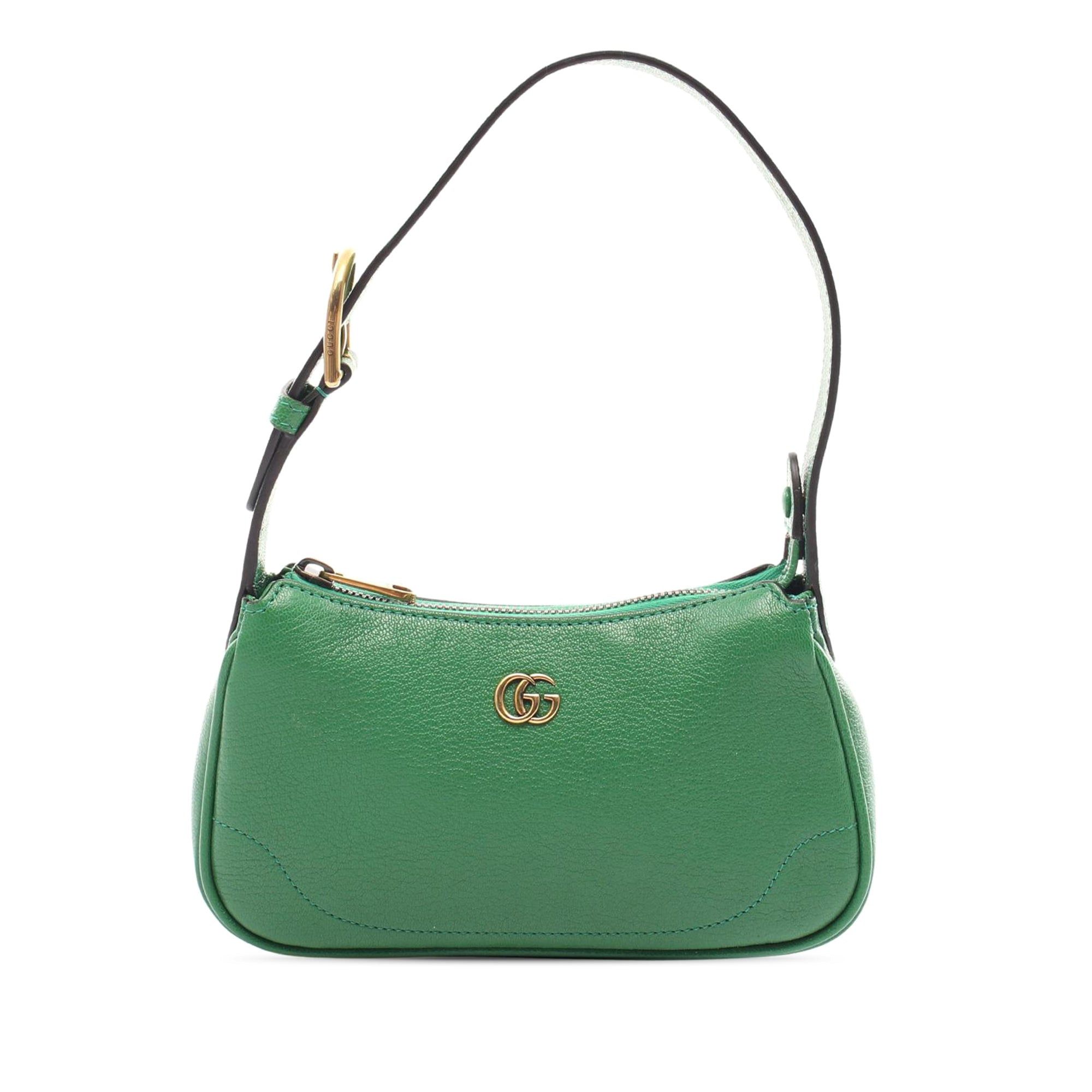 Gucci Green Mini Leather Aphrodite Shoulder Bag, Women's
