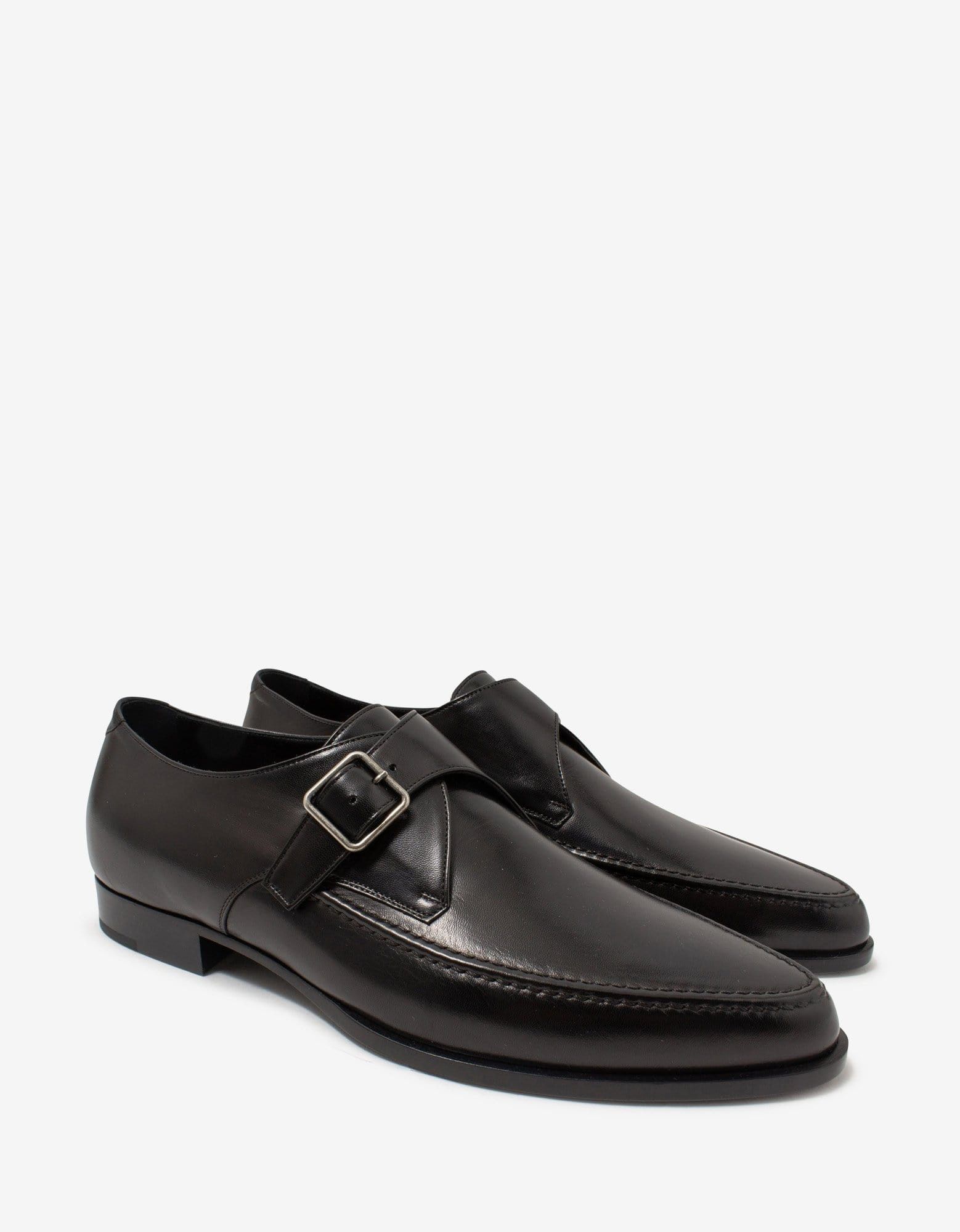 Saint Laurent Paris o1s1wg110825 632491 Marceau Monk Strap Leather Shoes Black Size US 8 / EU 41 - 2 Thumbnail