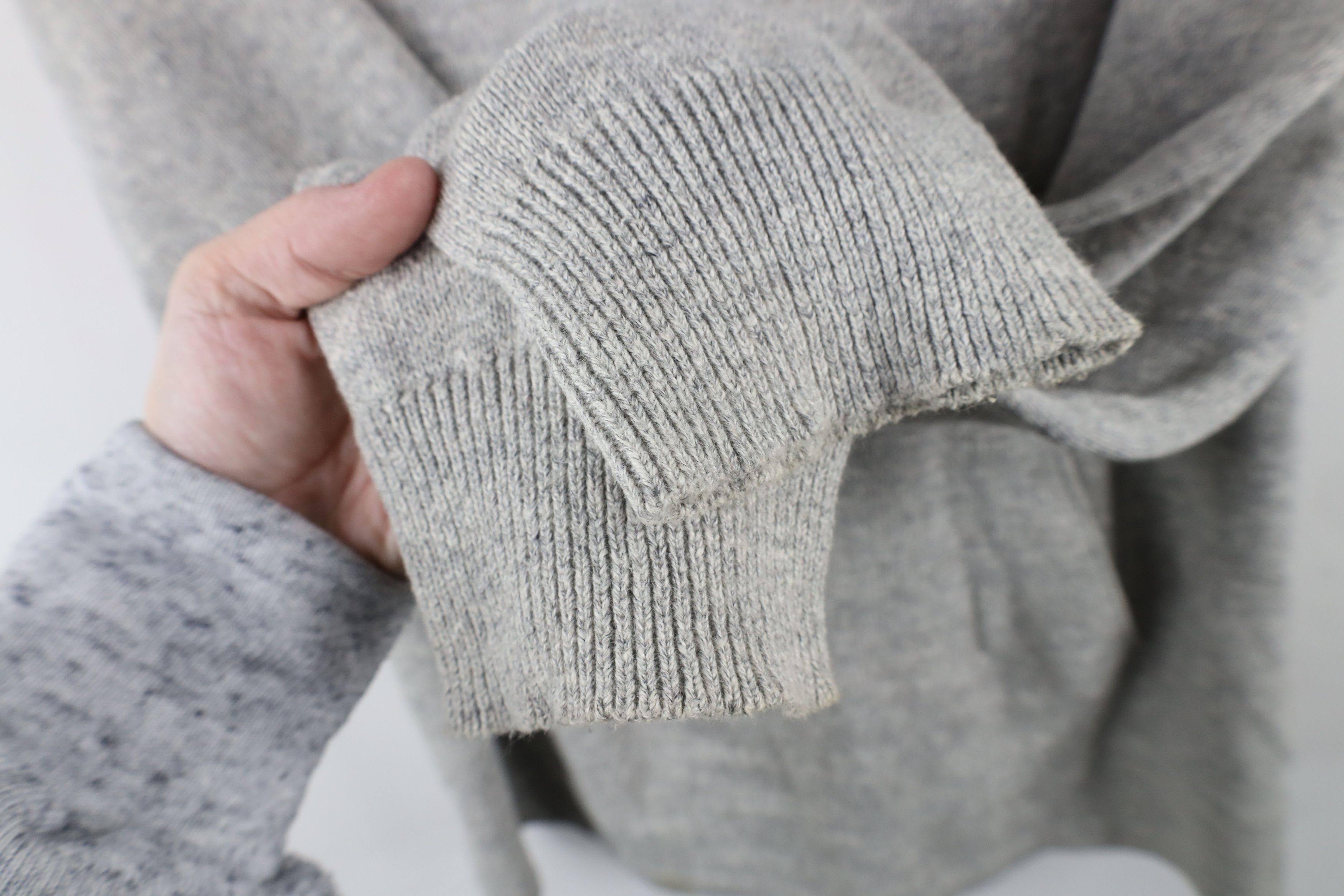 J.Crew × Vintage J Crew Blank Wool Blend Knit Hoodie Sweatshirt Heather Gray Size US L / EU 52-54 / 3 - 6 Thumbnail