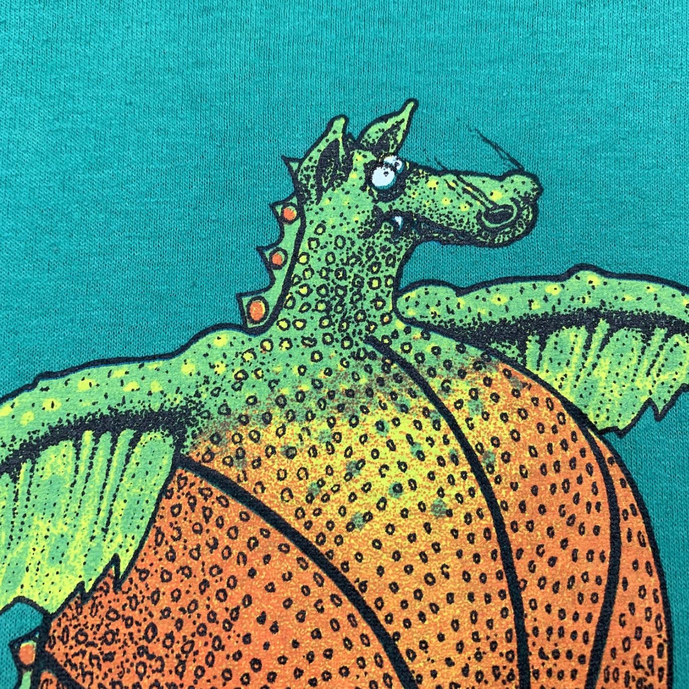Nike Nike Vintage T Shirt Mens Hoop Monster Cartoon Rare 80s Green Crew Neck Short Sleeve Vintage Mens Nike Shirt Size US L / EU 52-54 / 3 - 3 Thumbnail