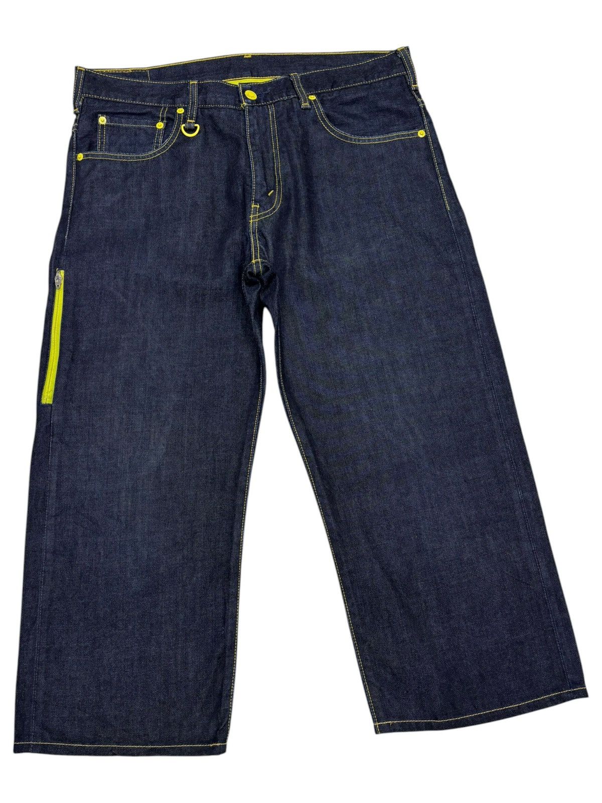 Fragment Design × Levi's 💛LEVIS TECHNICAL PACKABLE BAGGY DENIM JORTS Size US 35 - 5 Thumbnail