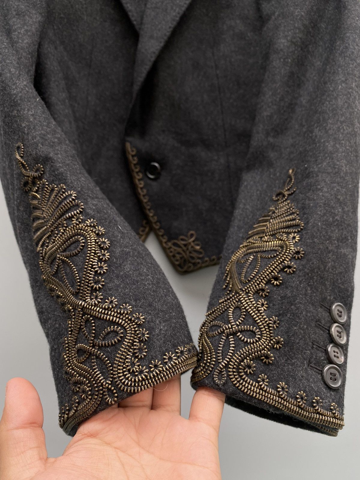 Alexander McQueen F/W 2006- Alexander Mcqueen- Metal Embellished Wool Jacket Size US M / EU 48-50 / 2 - 17 Thumbnail