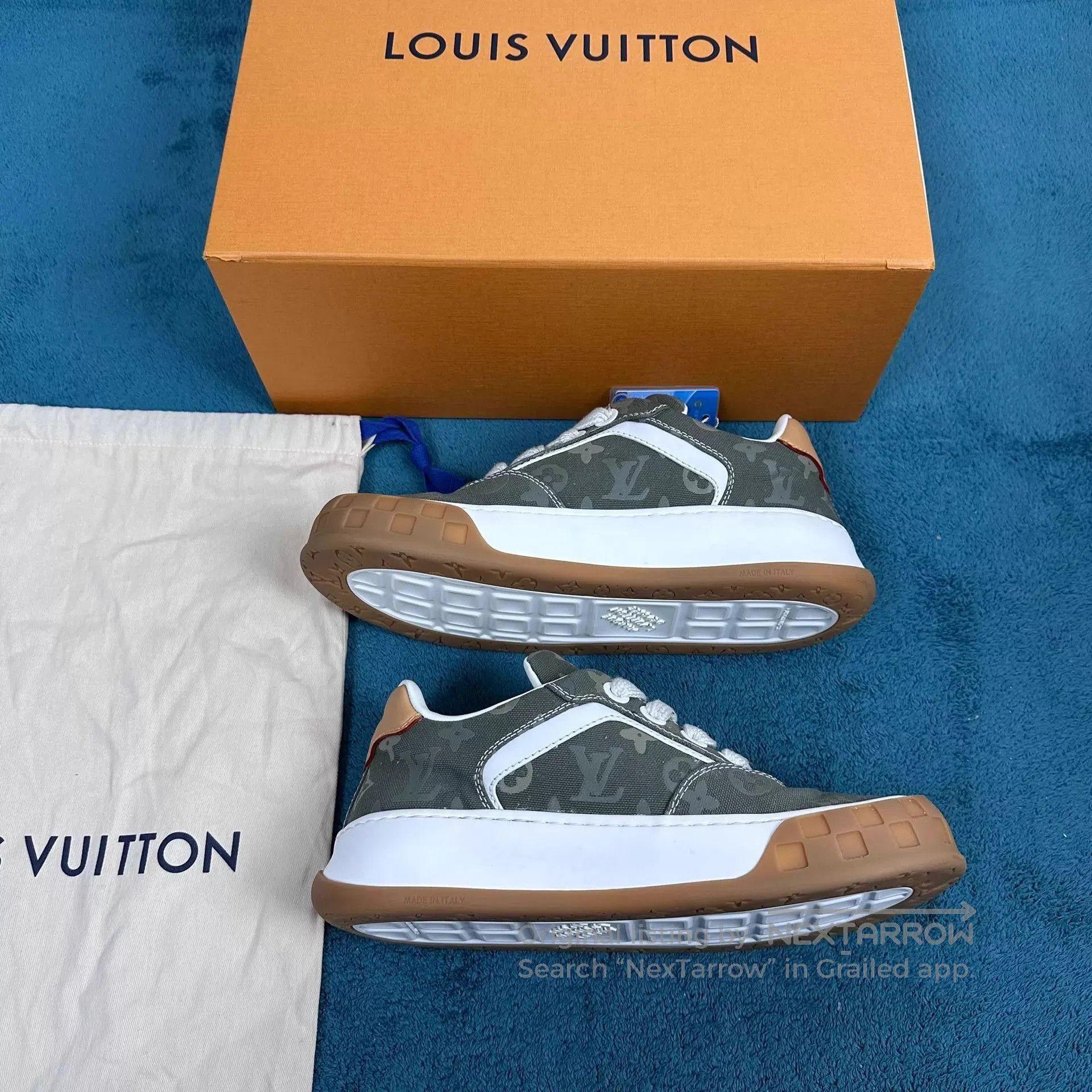 Louis Vuitton Green Low-Top Sneakers Size 8.5. Size US 8.5 / EU 41-42 - 3 Thumbnail