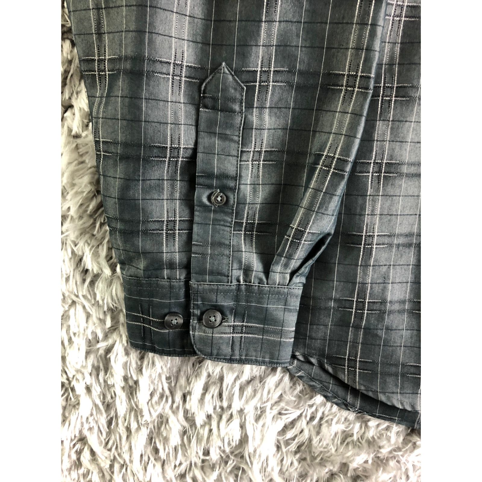 Vintage Paradise Collection Mens Large Shirt Long Sleeve Spread Collar Button-Up Black Size US L / EU 52-54 / 3 - 2 Thumbnail