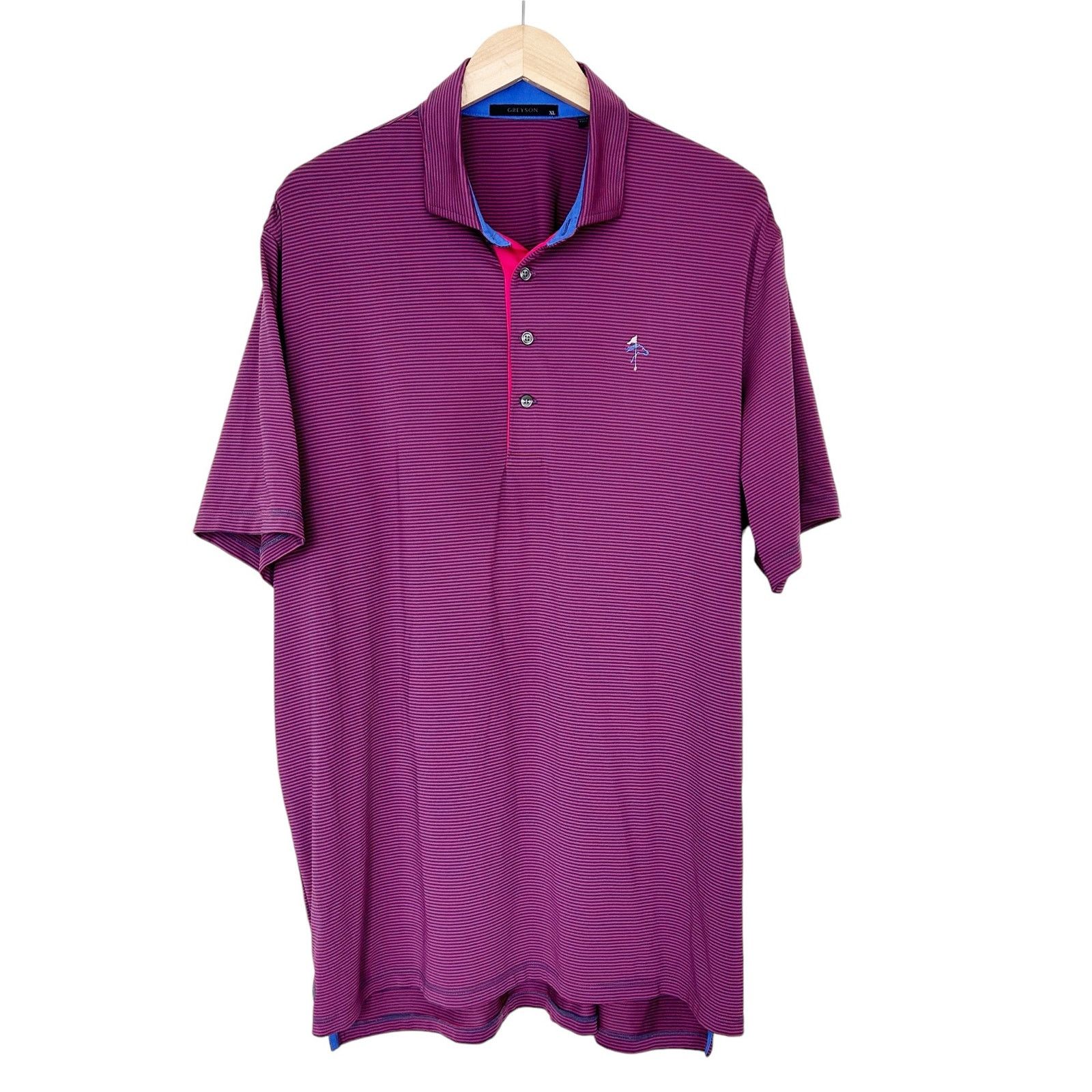 Other Greyson Red Blue Striped Short Sleeve Golf Polo Sz XL Size US XL / EU 56 / 4 - 1 Thumbnail