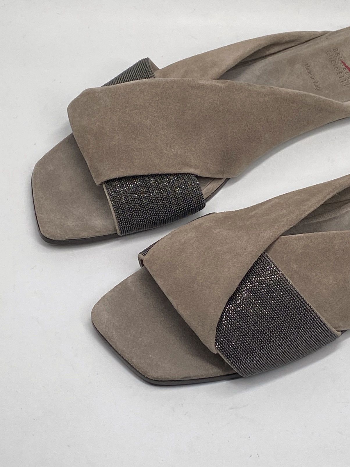 Brunello Cucinelli Brunello Cucinelli Monili-Embroidered Suede Slides size 41 Size US 11 / IT 41 - 5 Thumbnail
