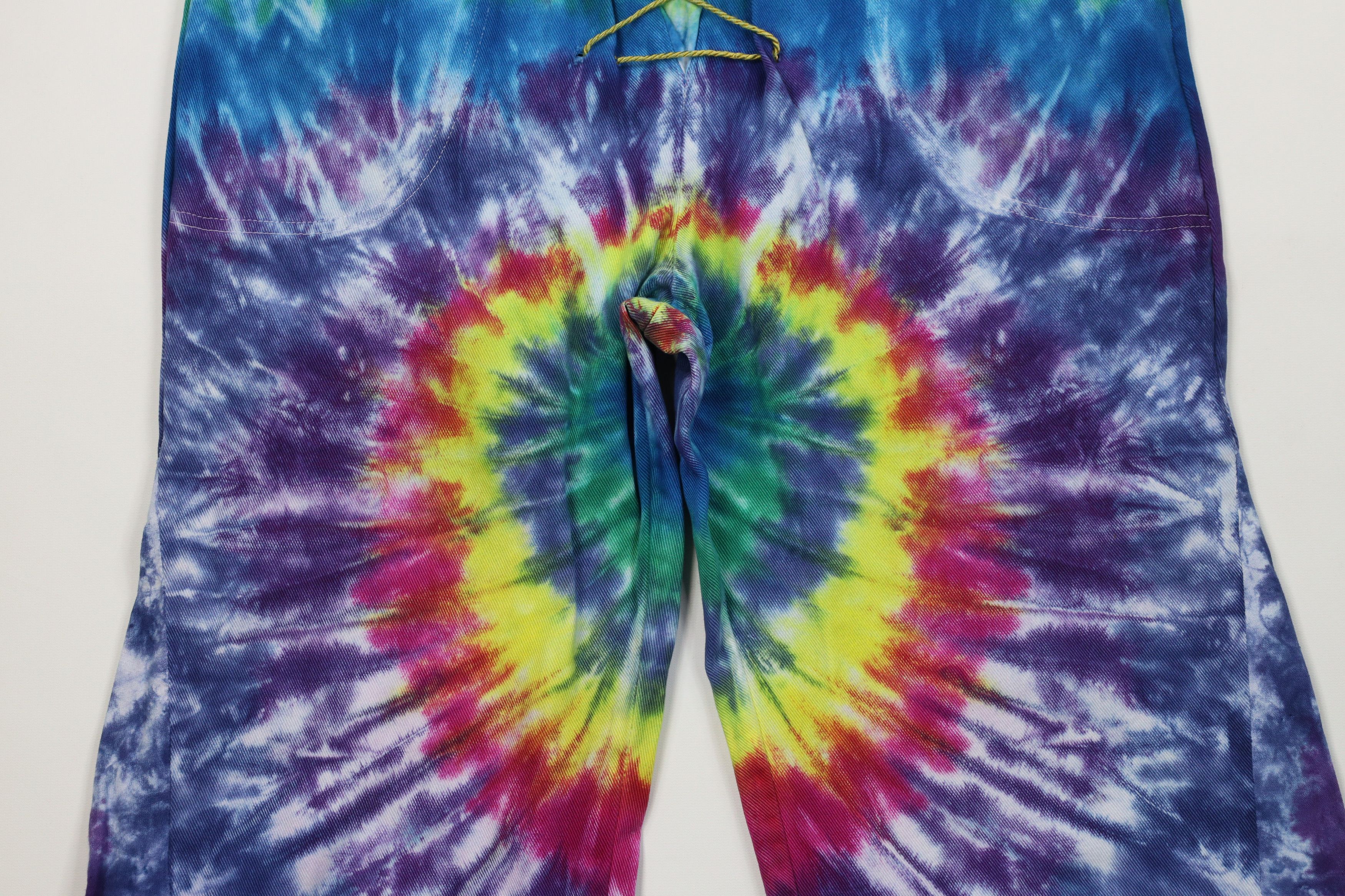Vintage Vintage 90s Streetwear Tie Dye Bell Bottoms Denim Jeans USA Size 36" / US 14 / IT 50 - 3 Thumbnail