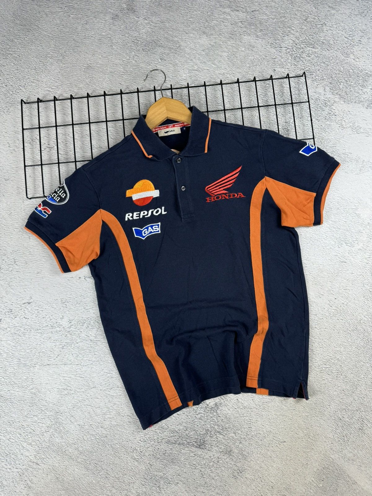 Formula 1 × Honda × Vintage Honda Gas Repsol Racing Team Polos Formula Uno F-1 M sz Size US M / EU 48-50 / 2 - 1 Thumbnail