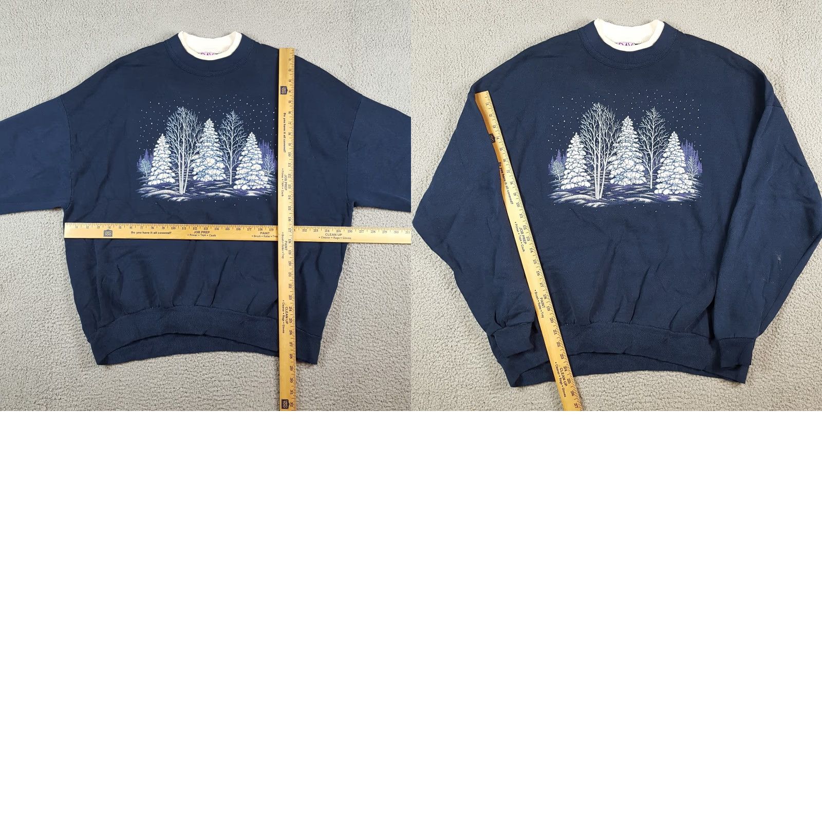 Etro VINTAGE Day Break Snowy Christmas Tree Fleece Sweatshirt Crewneck 3XL Women Blue Pullover 90s Christmas Holiday Retro Shirt Size XXL / US 16-18 / IT 52-54 - 8 Thumbnail