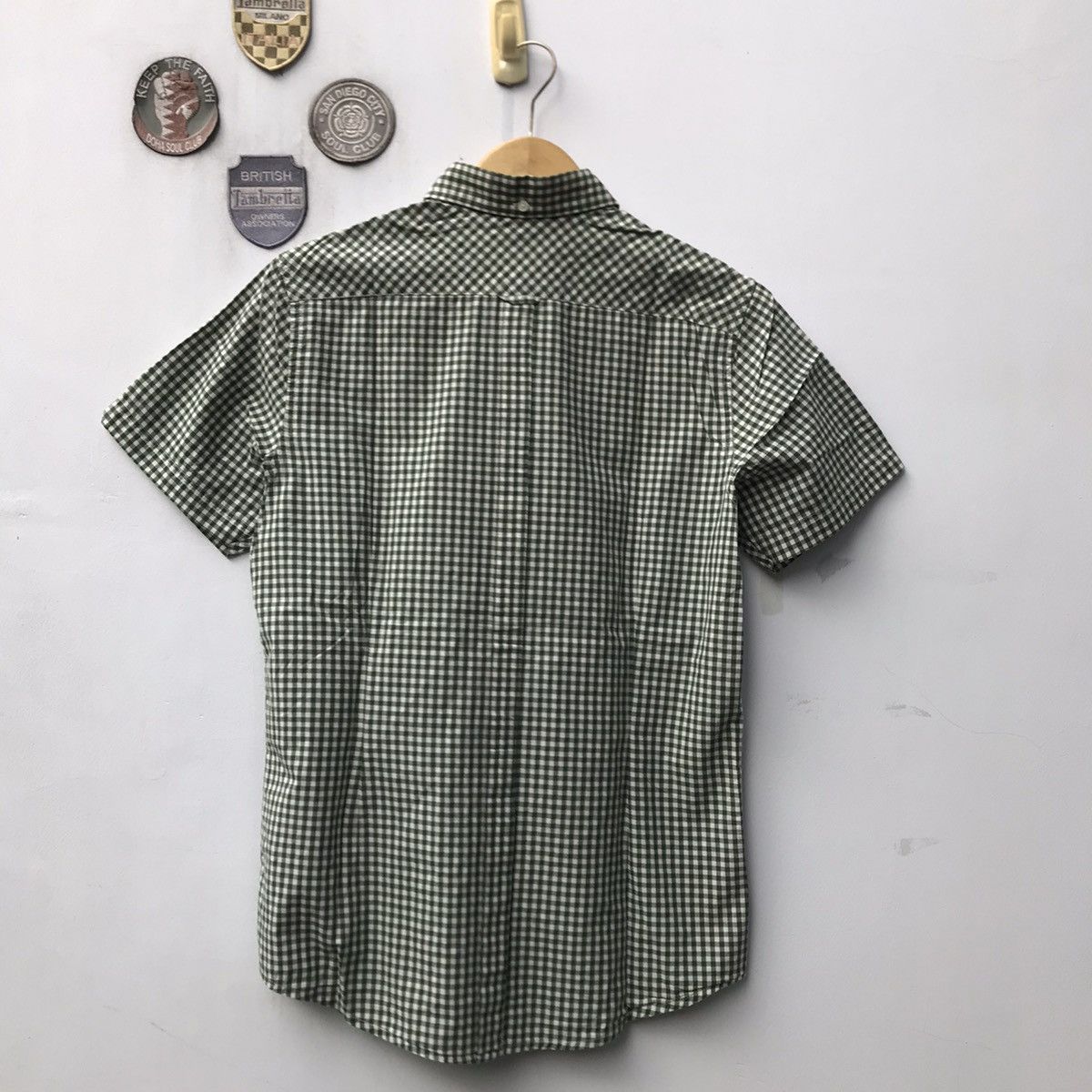 Ben Sherman × Vintage Ben Sherman Green Gingham Shirt Button Down Trimfit Short Size US S / EU 44-46 / 1 - 16 Thumbnail