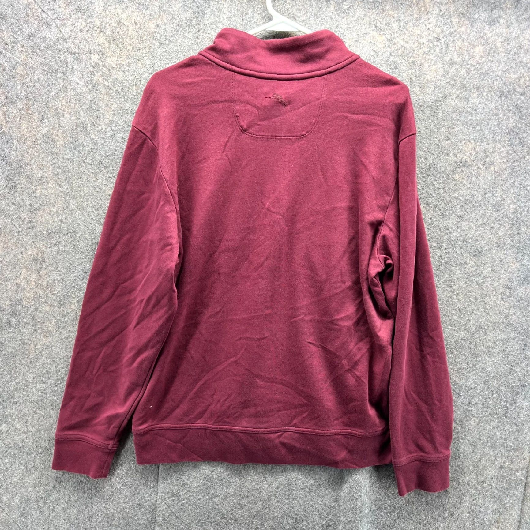 Tommy Bahama VINTAGE Tommy Bahama Sweater Mens Medium Burgundy Mock Neck Pullover Fleece Cotton Size US M / EU 48-50 / 2 - 2 Thumbnail