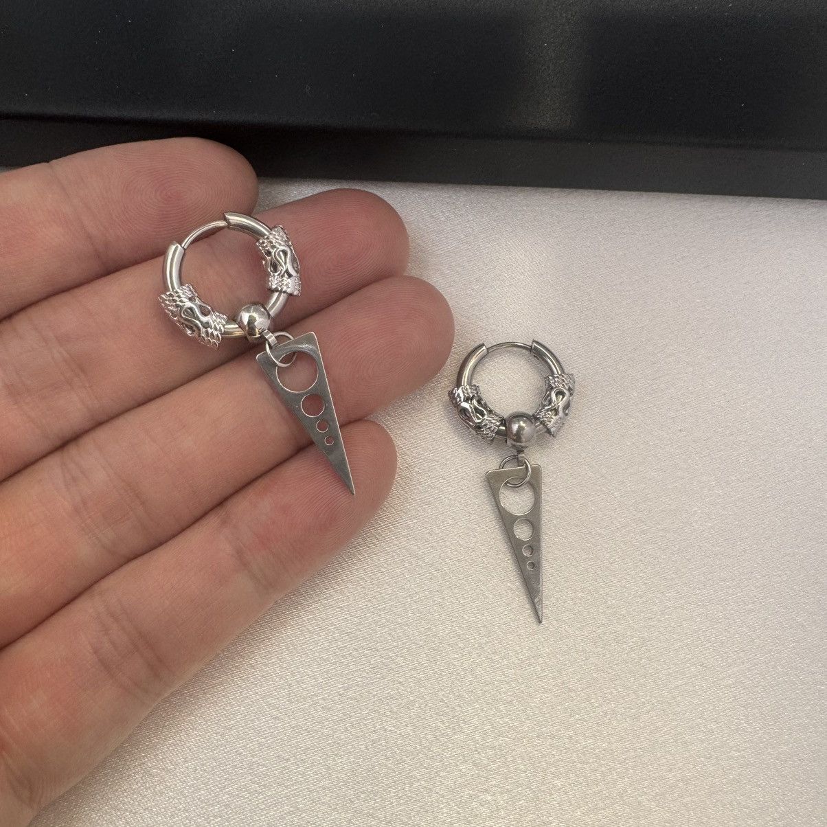 Designer Geometric Triangle Dangle Drop Earrings for Men Women Size ONE SIZE - 5 Thumbnail