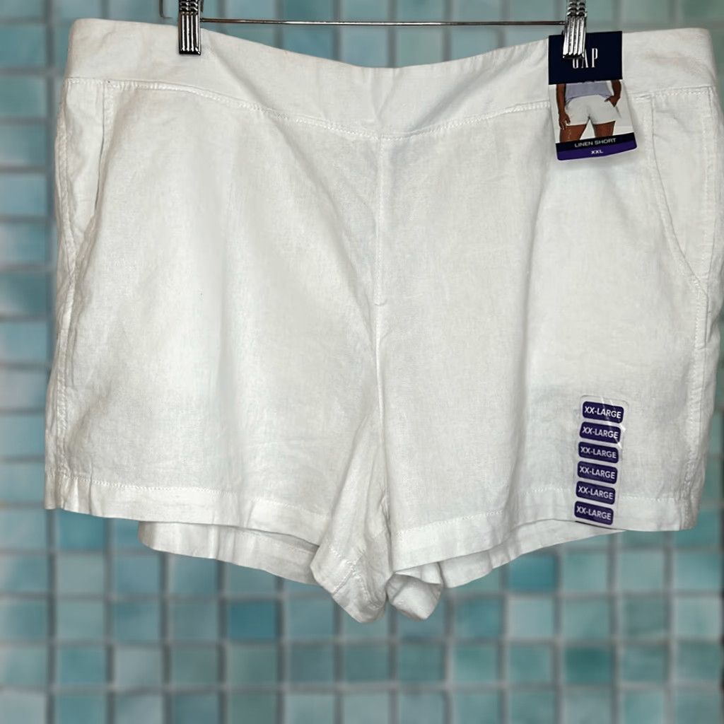 Gap GAP White Linen Shorts Bermuda with Pockets size XXL Women Size 40" / US 18 - 1 Thumbnail