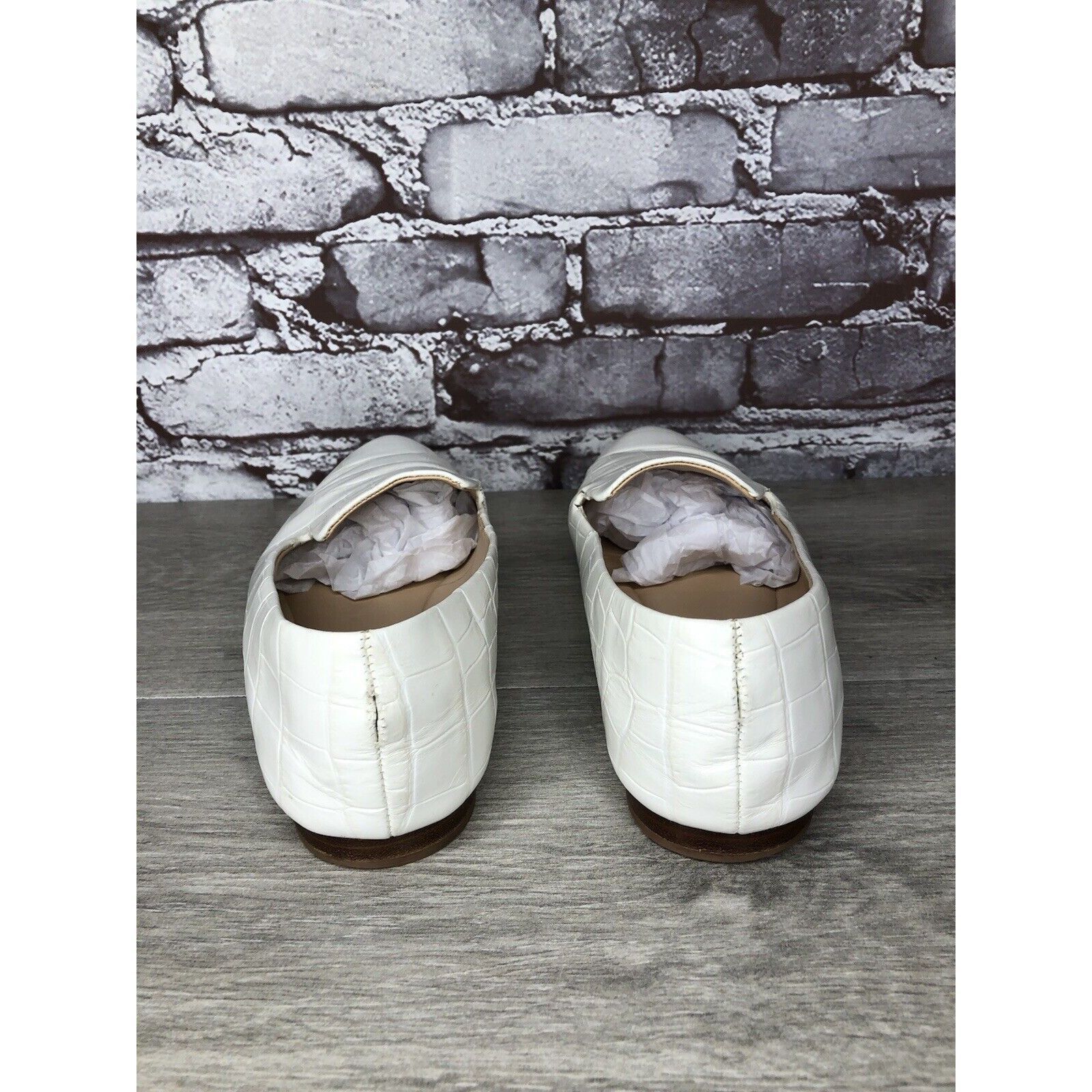 Veronica Beard Veronica Beard Griffin White Leather Croc Embossed Loafer Fl Size US 9.5 / IT 39.5 - 13 Thumbnail