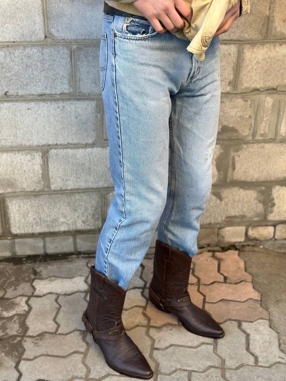 Lee Vintage Lee Brooklyn Straight Leg Jeans Light Blue Wash Deni Size US 32 / EU 48 - 2 Thumbnail